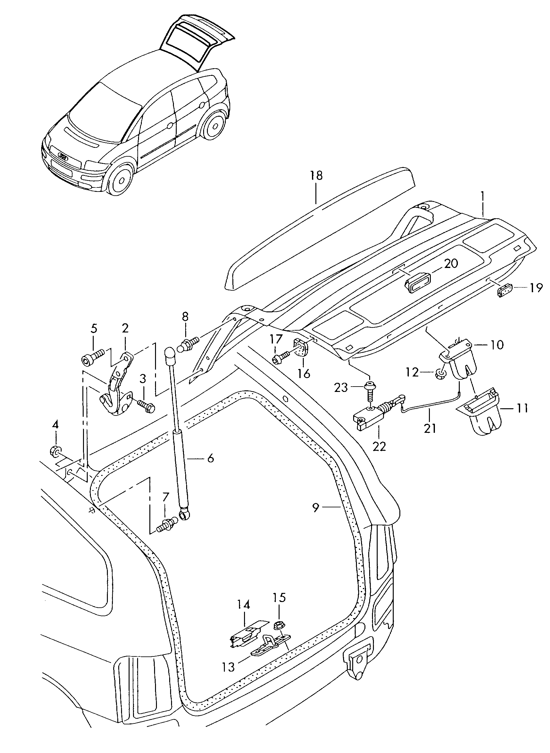 AUDI 8Z0 898 552 - Газова пружина, кришка багажник avtolavka.club