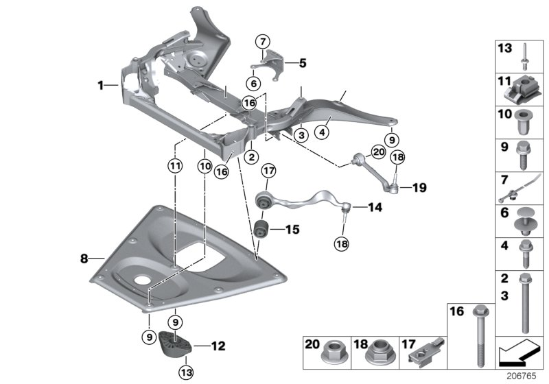 BMW 31 10 6 763 928 - Ремкомплект, підвіска колеса avtolavka.club