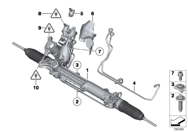 BMW 32 10 6 795 222 - Рульовий механізм, рейка avtolavka.club