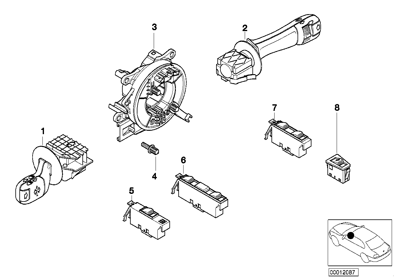 BMW 61 31 8 363 668 - Вимикач на рульовій колонці avtolavka.club