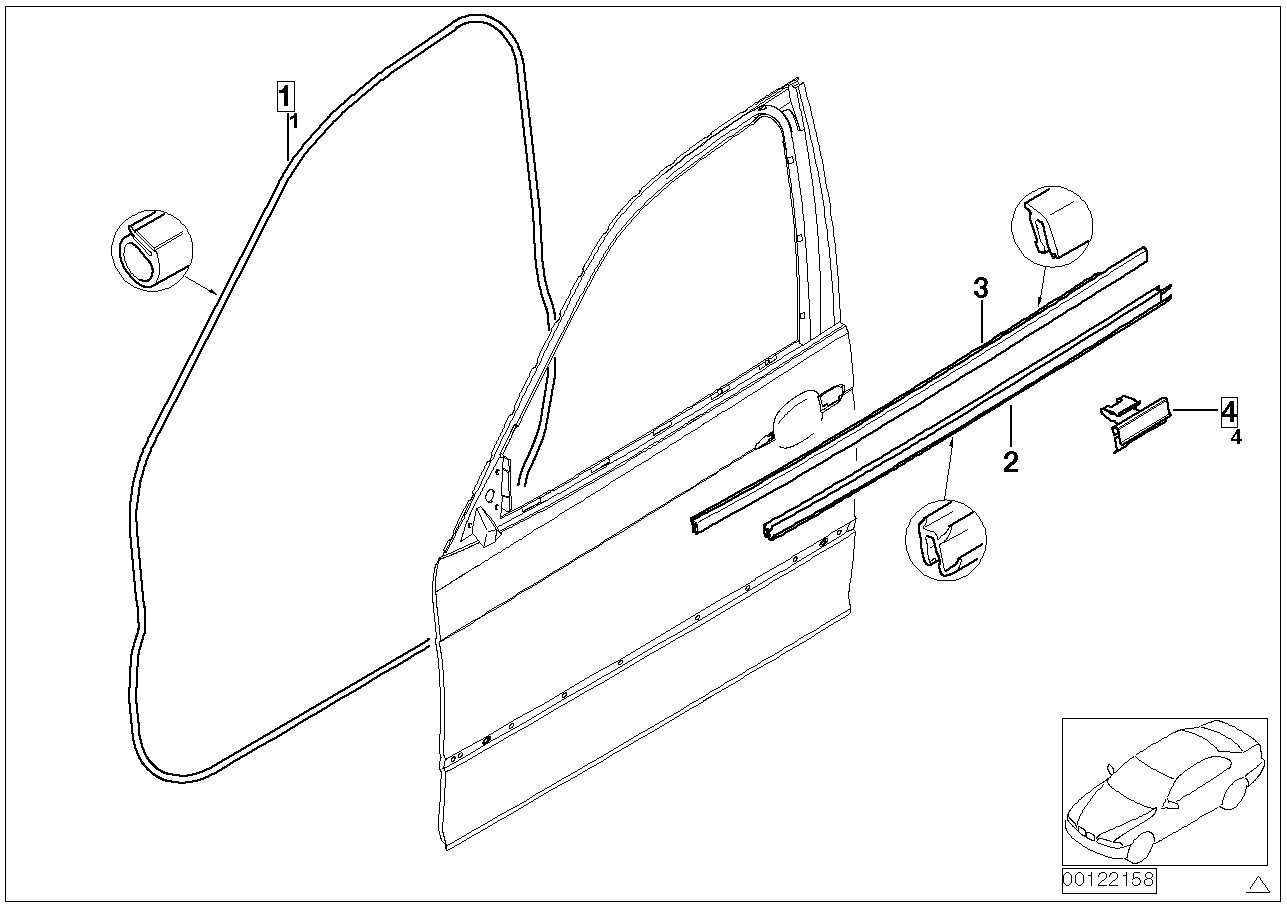 BMW 51 33 8 194 707 - Облицювання / захисна накладка, скло двері avtolavka.club