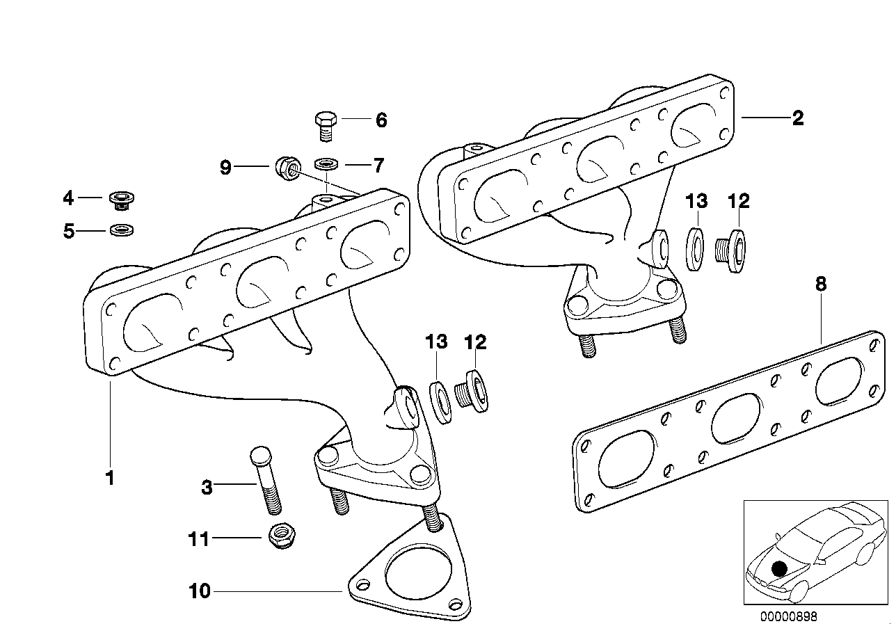 BMW 11 62 1 744 252 - Прокладка, випускний колектор avtolavka.club