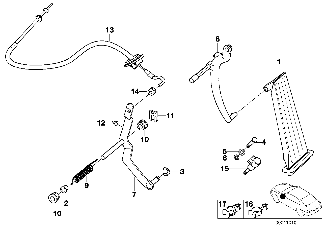 BMW 35411163228 - Тросик газу avtolavka.club