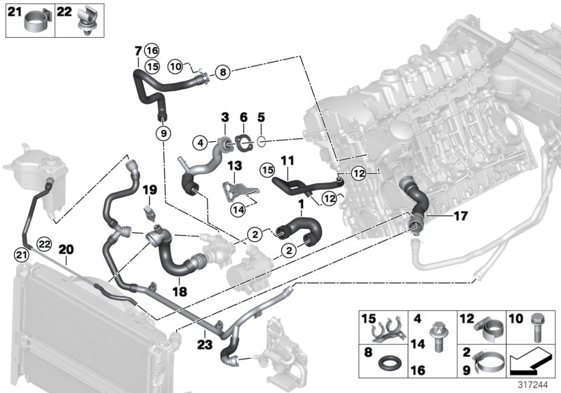 BMW 11 53 7 534 880 - Прокладка, трубопровід охолоджую avtolavka.club