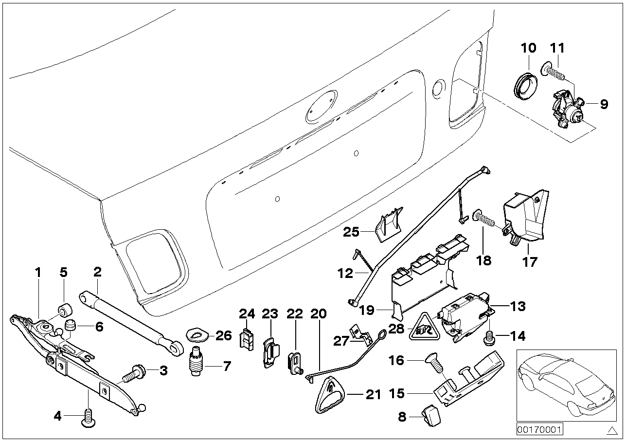 BMW 51248227895 - Газова пружина, кришка багажник avtolavka.club