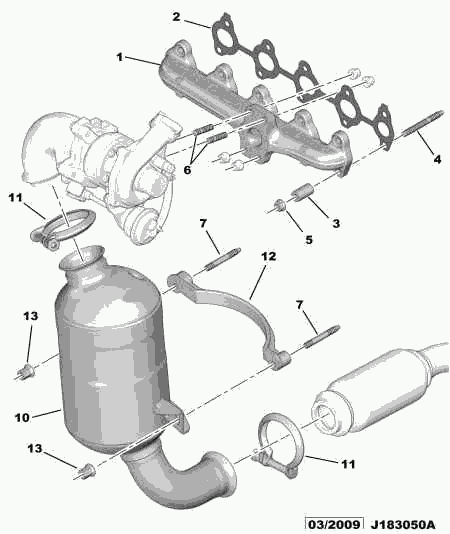 CITROËN/PEUGEOT 0349.N0 - Прокладка, випускний колектор avtolavka.club