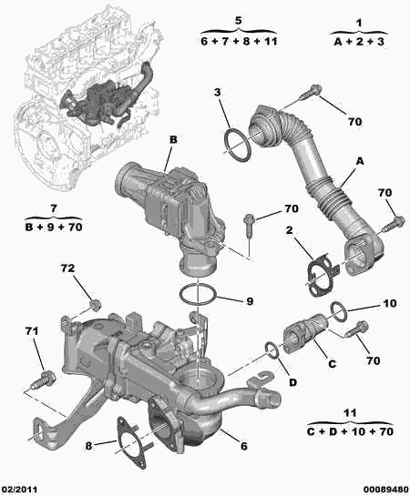 PEUGEOT 16 063 058 80 - Радіатор, рециркуляція ОГ avtolavka.club