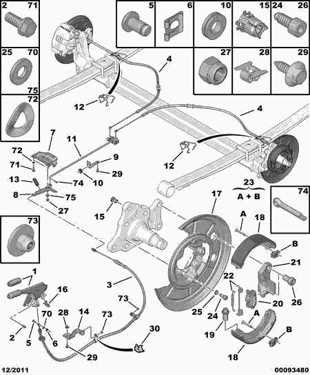 PEUGEOT 4746 17 - Трос, гальмівна система avtolavka.club