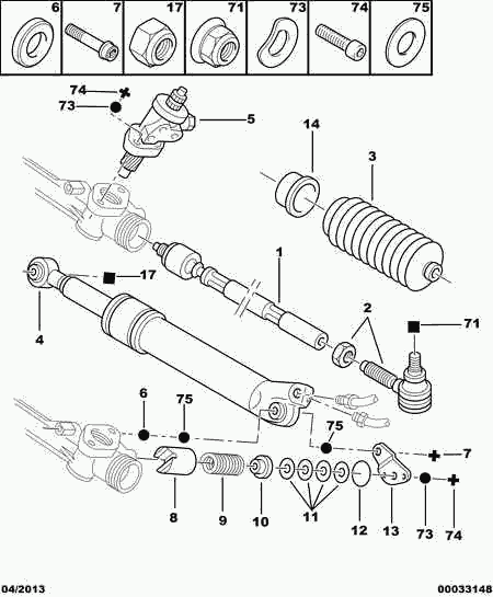 PEUGEOT 96 136 394 - Осьовий шарнір, рульова тяга avtolavka.club