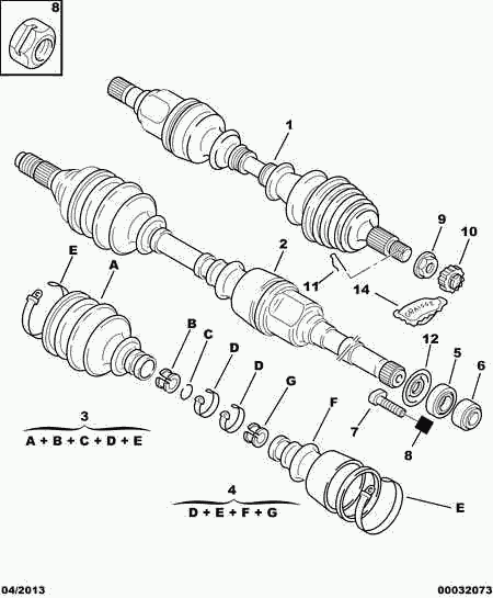 CITROËN 96 164 213 - Приводний вал avtolavka.club