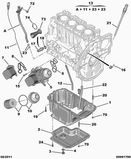 PEUGEOT 1104.36 - Комплект прокладок, масляний радіатор avtolavka.club