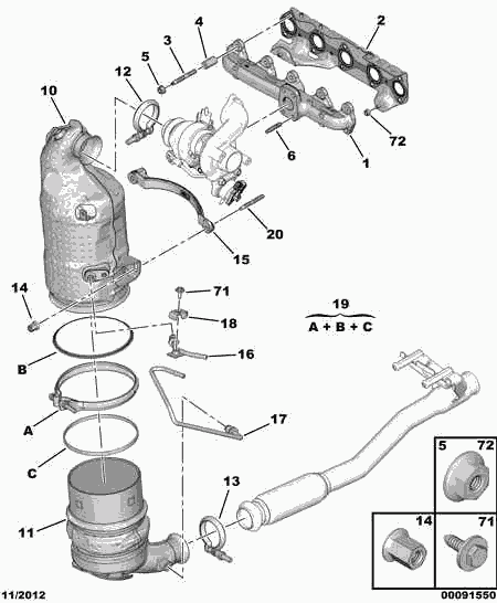 PEUGEOT 0349.N9 - Прокладка, випускний колектор avtolavka.club