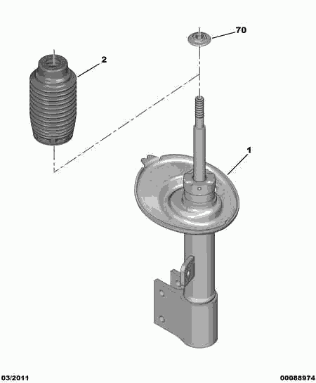 PEUGEOT 5202 ZS - FRONT SUSPENSION SHOCK-ABSORB; LEFT avtolavka.club