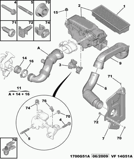 CITROËN 1434 53 - Шланг, система подачі повітря avtolavka.club