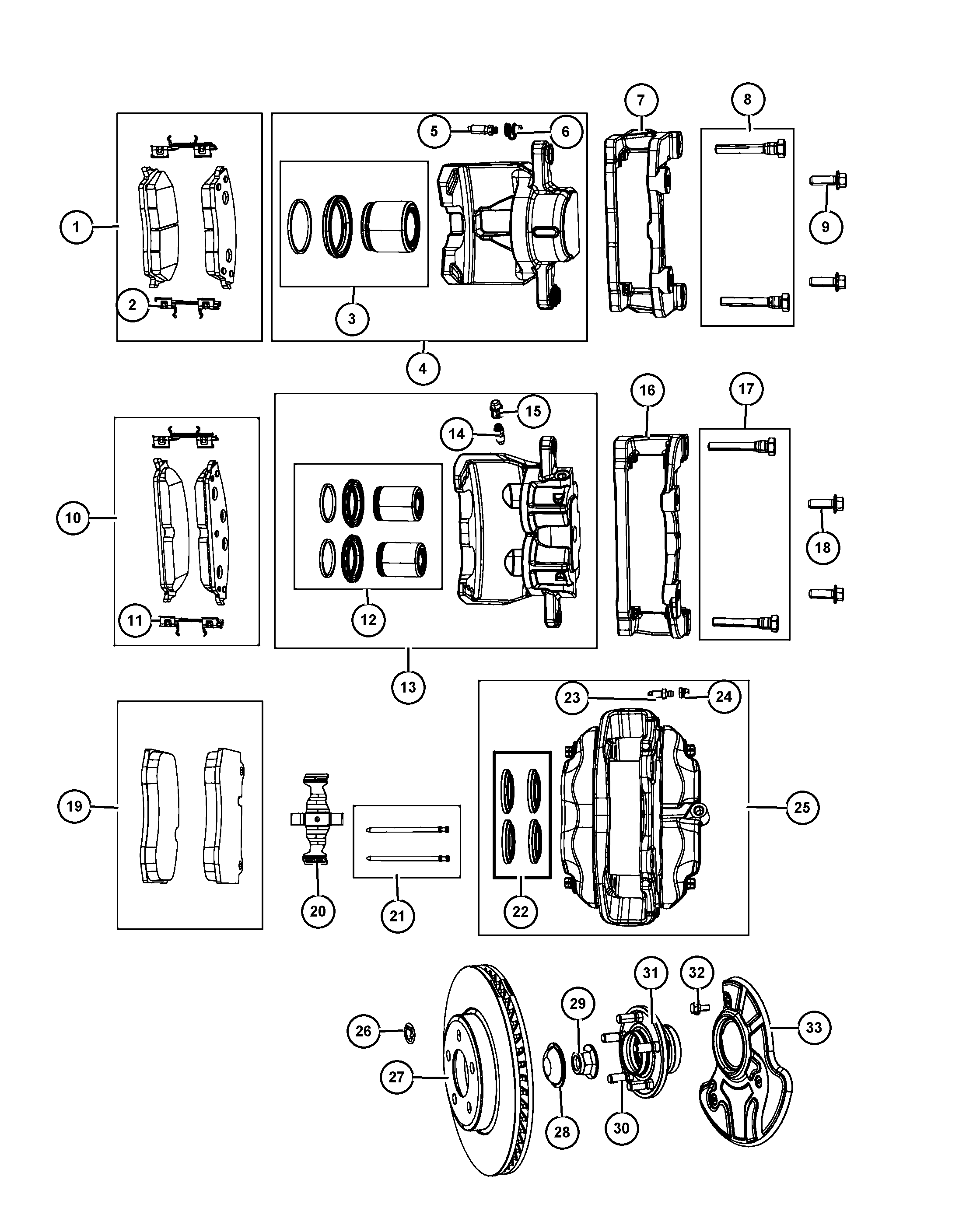 FIAT 68147 681AA - PAD KIT FRONT DISC BRAKE  CONTAINS PADS AND SLIPPERS avtolavka.club