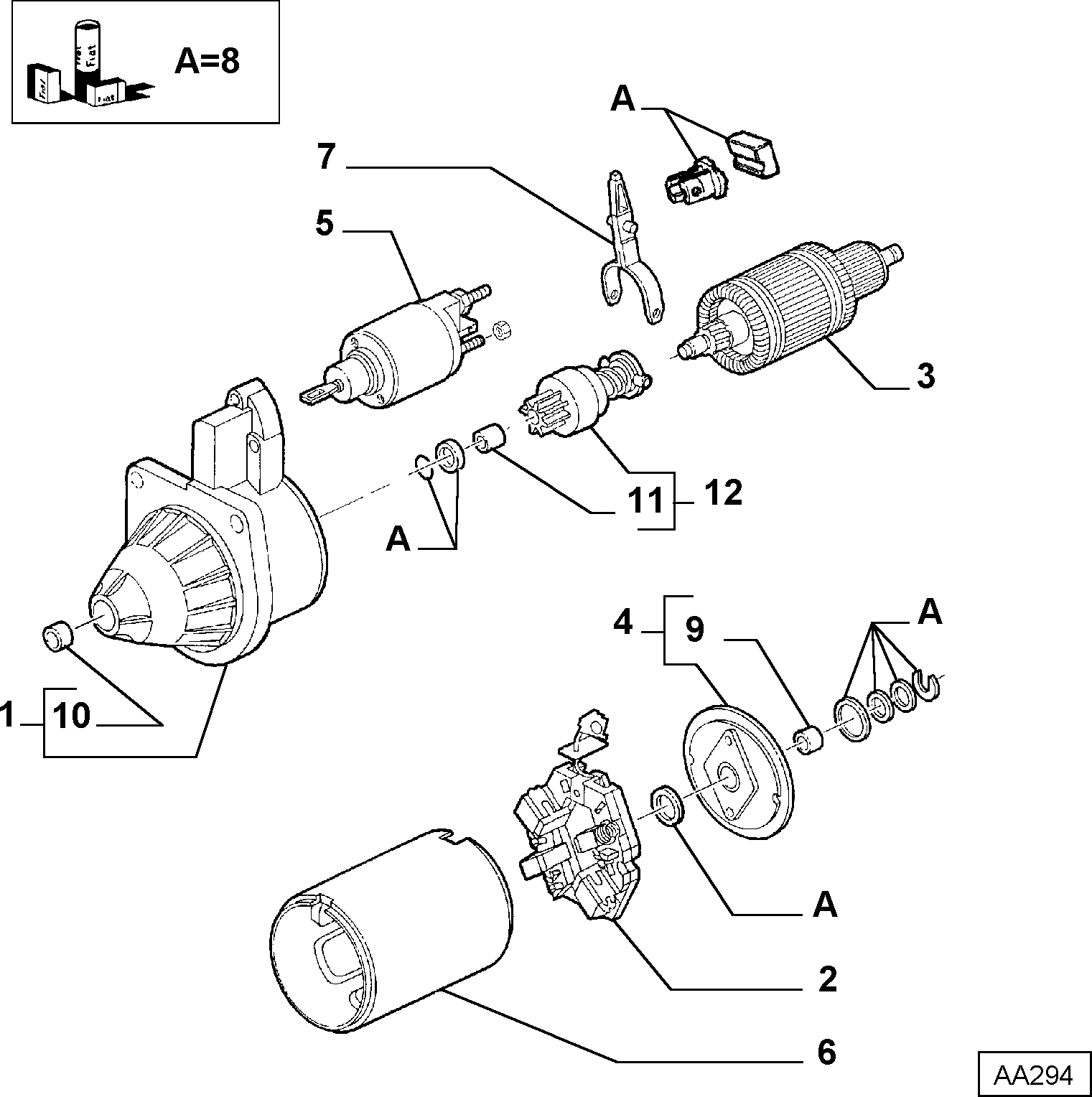 FIAT 60734324 - Провідна шестерня, стартер avtolavka.club