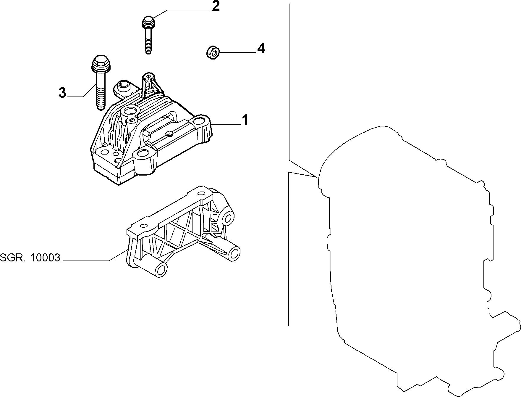 Opel 46833589 - Подушка, підвіска двигуна avtolavka.club