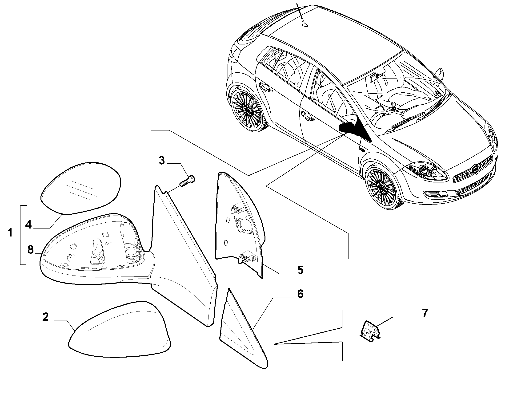 Lancia 51867670 - Зовнішнє дзеркало avtolavka.club