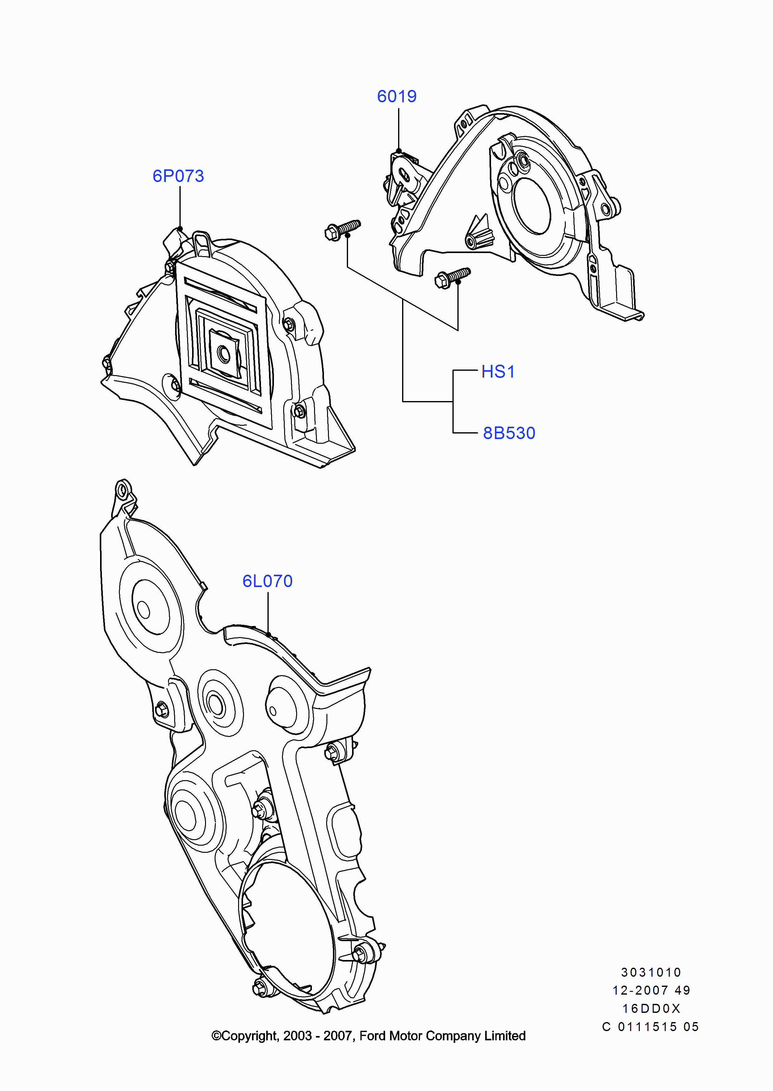 FORD 1 487 867 - Кожух, зубчастий ремінь avtolavka.club