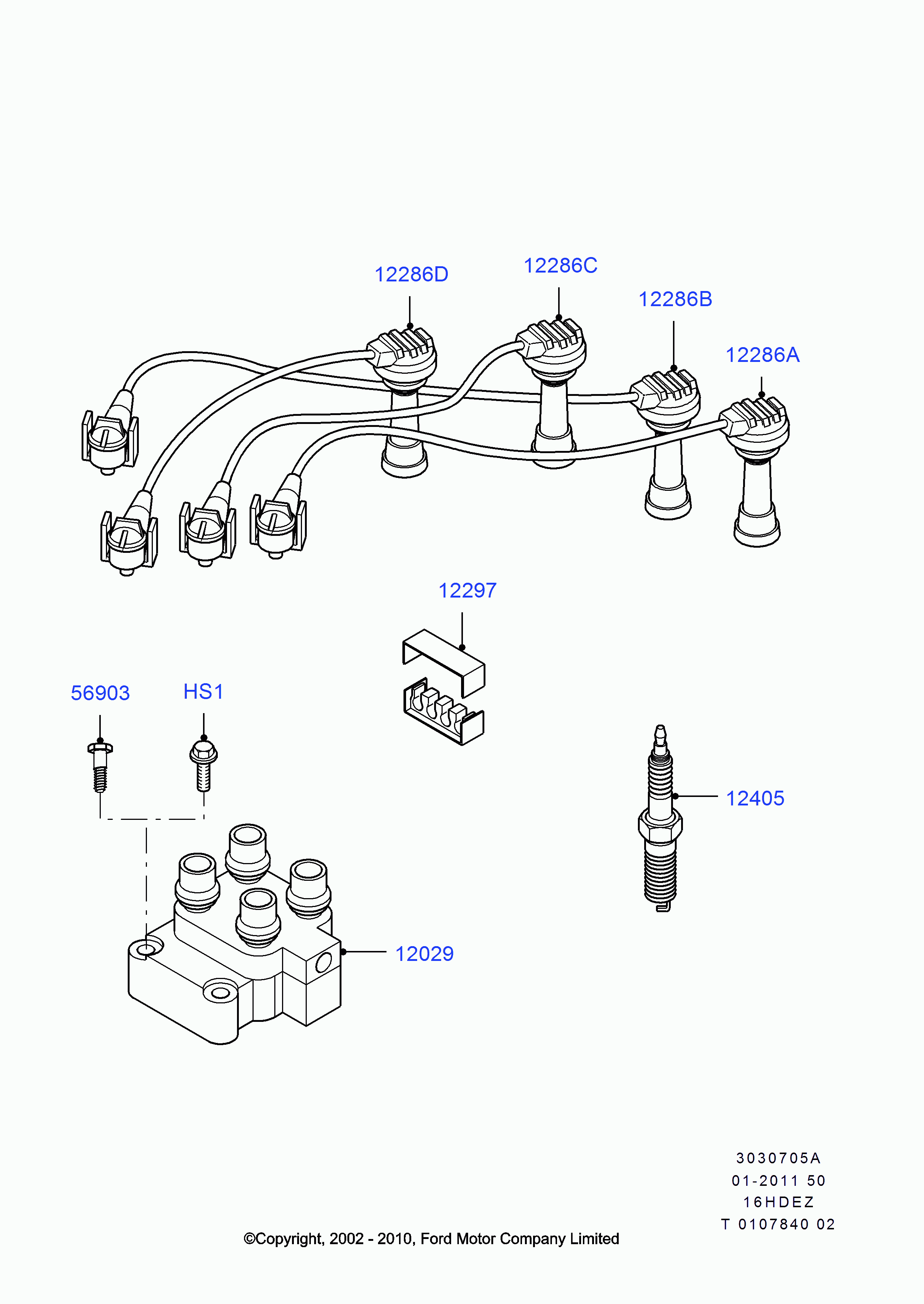 FORD USA 1 335 371 - Провід запалювання avtolavka.club