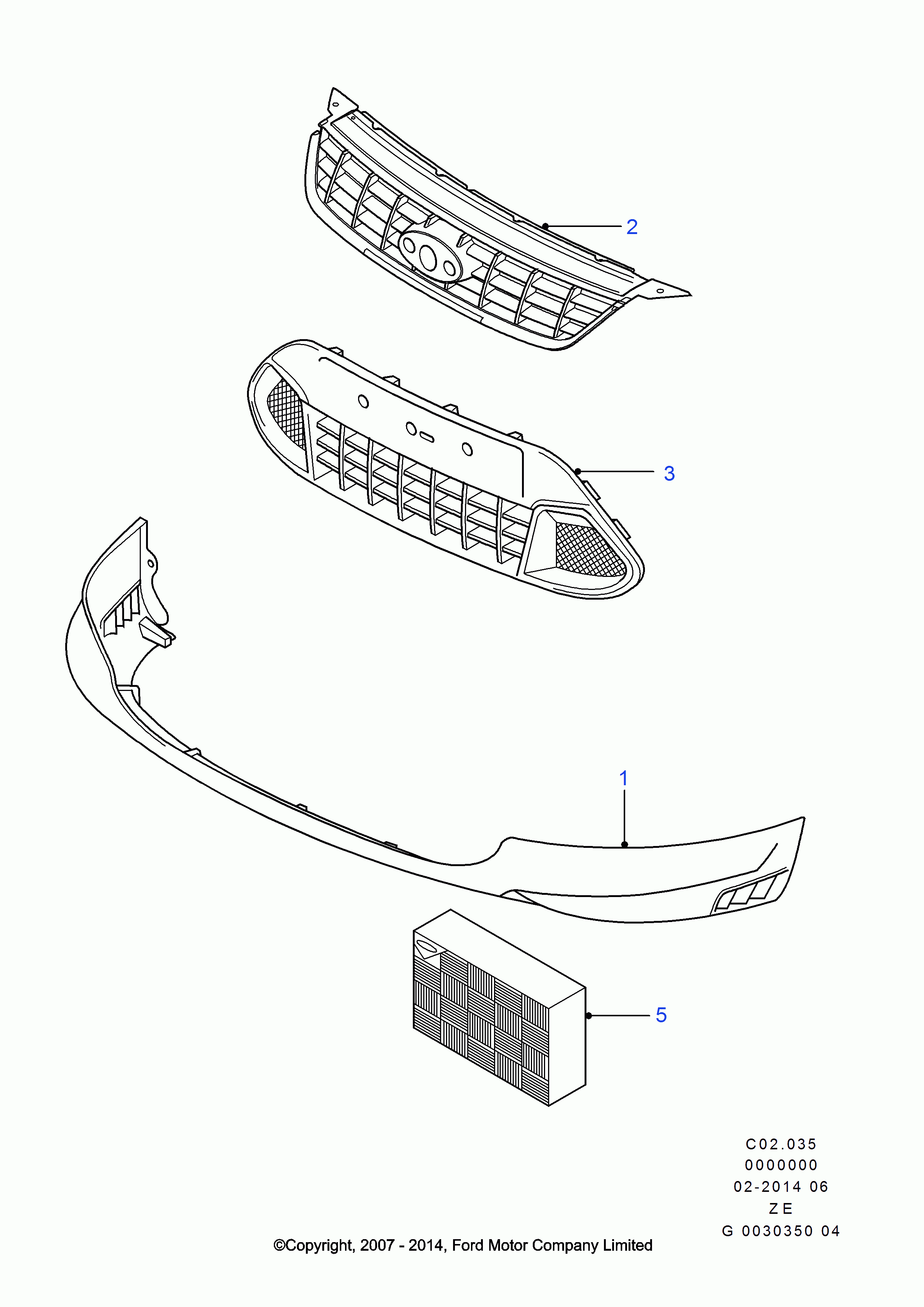 FORD USA 1 529 043 - Решітка вентилятора, буфер avtolavka.club