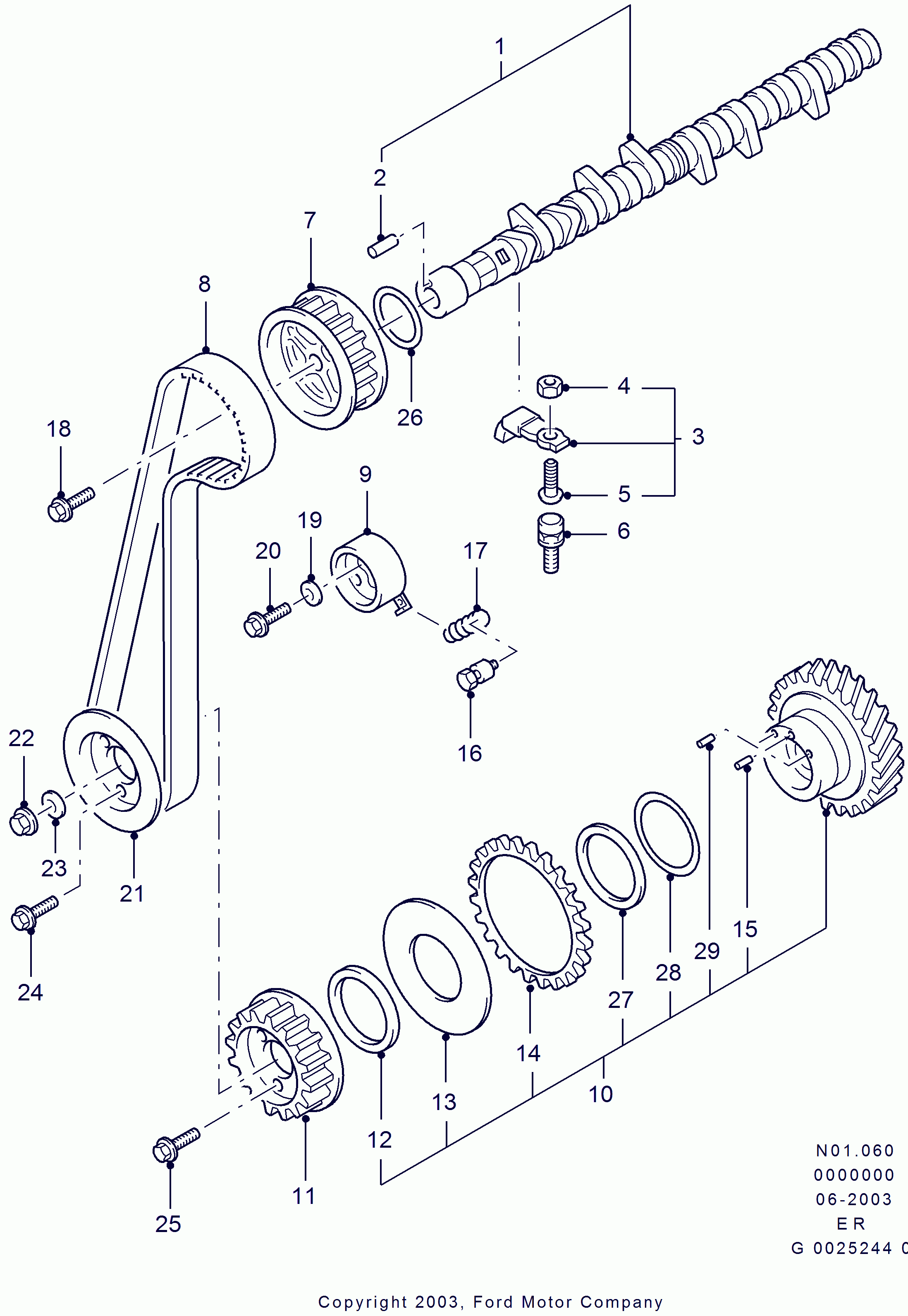 FORD ASIA / OCEANIA 3590347 - Натяжна ролик, ремінь ГРМ avtolavka.club