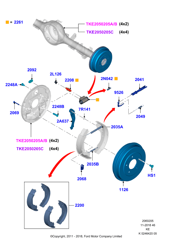 FORD 1713904 - Комплект гальм, барабанний механізм avtolavka.club