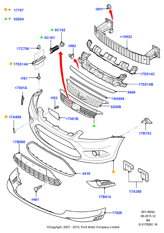 FORD 1520644 - Решітка вентилятора, буфер avtolavka.club