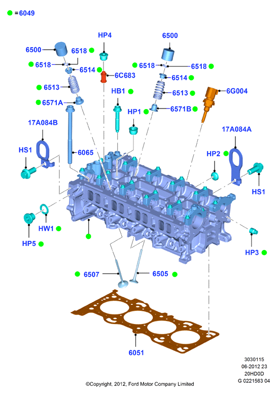 FORD 1682136 - Комплект болтів головки циліндрів avtolavka.club