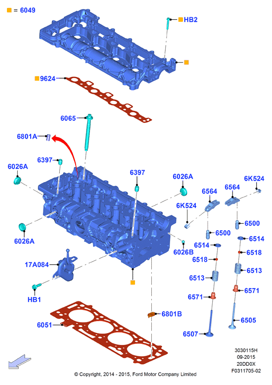 FORD 1 876 006 - Прокладка, головка циліндра avtolavka.club