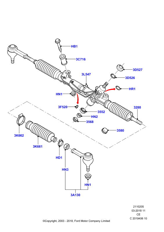 FORD 1132534 - Рульовий механізм, рейка avtolavka.club