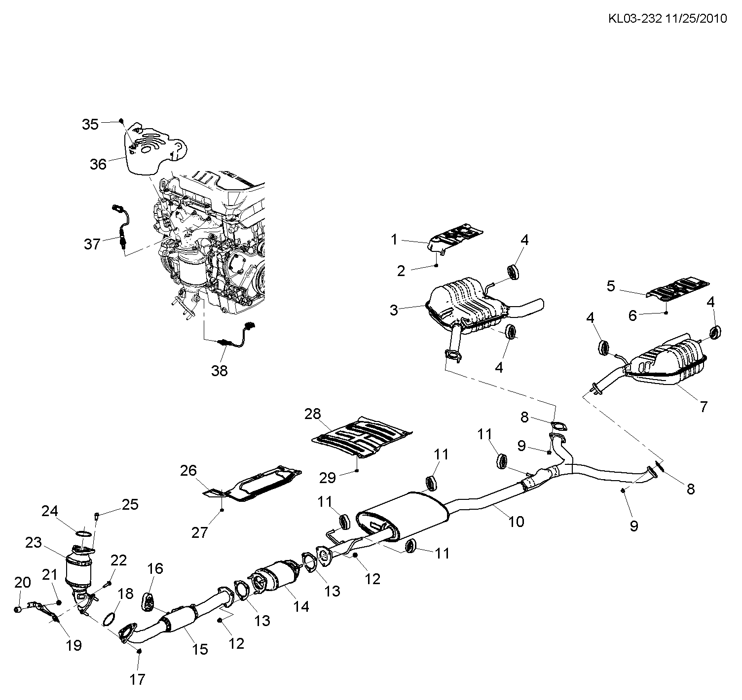 DAEWOO 12 627 311 - Лямбда-зонд, датчик кисню avtolavka.club