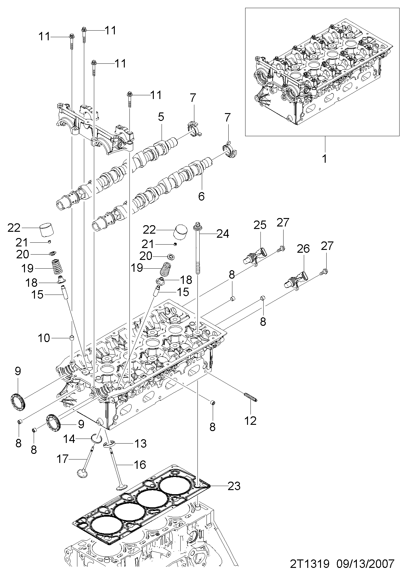 Chevrolet 55 563 374 - Ущільнене кільце, розподільний вал avtolavka.club