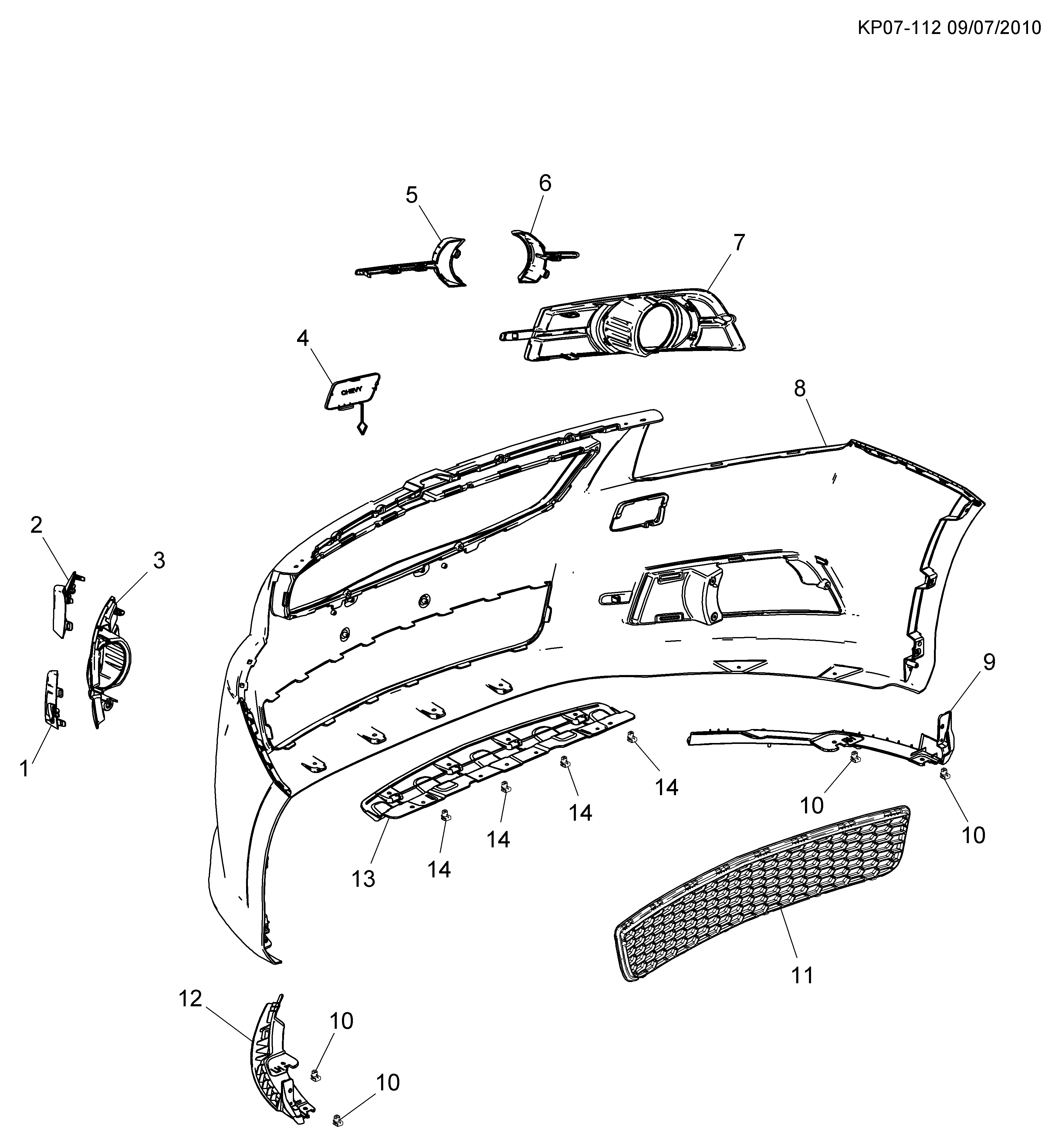 Chevrolet 94831152 - Решітка вентилятора, буфер avtolavka.club