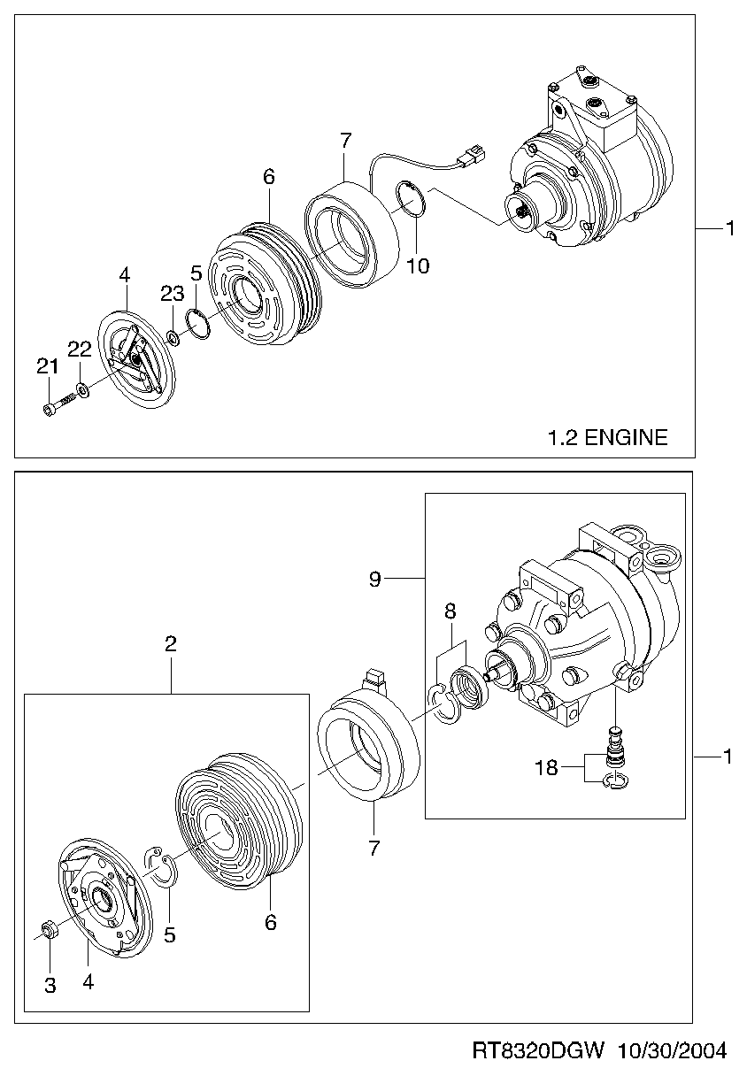 DAEWOO 96539388 - Компресор, кондиціонер avtolavka.club