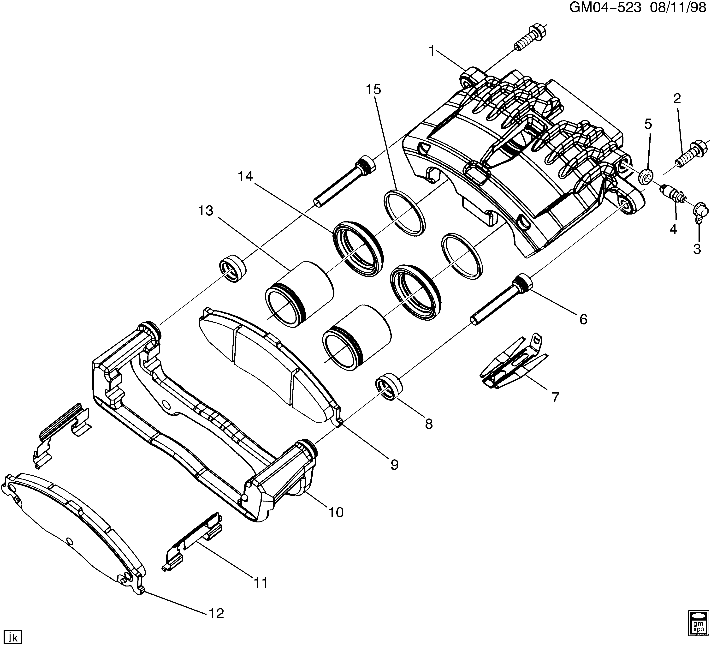 Chevrolet 88964424 - Гальмівні колодки, дискові гальма avtolavka.club