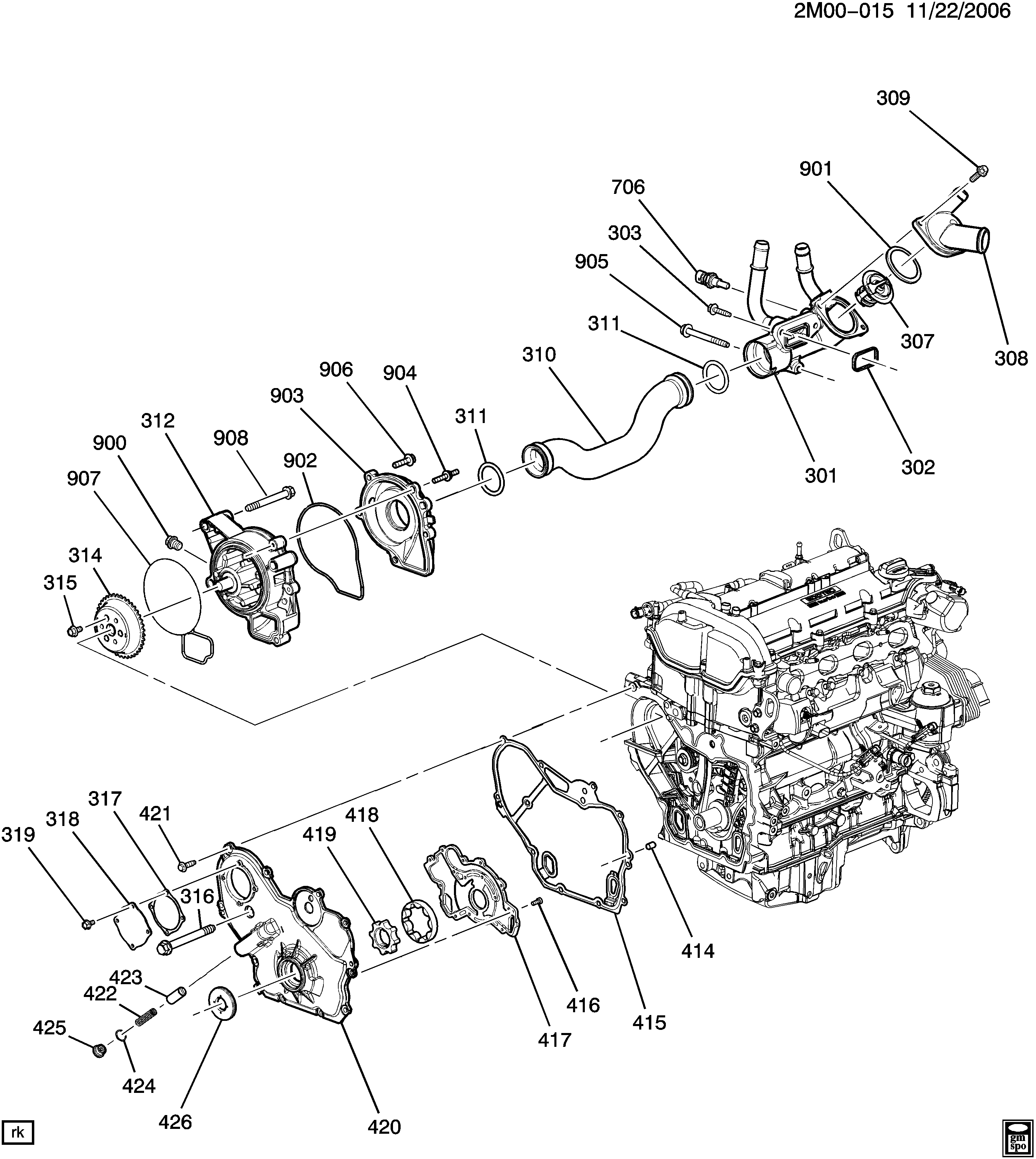 Chevrolet 24439799 - Прокладка, водяний насос avtolavka.club