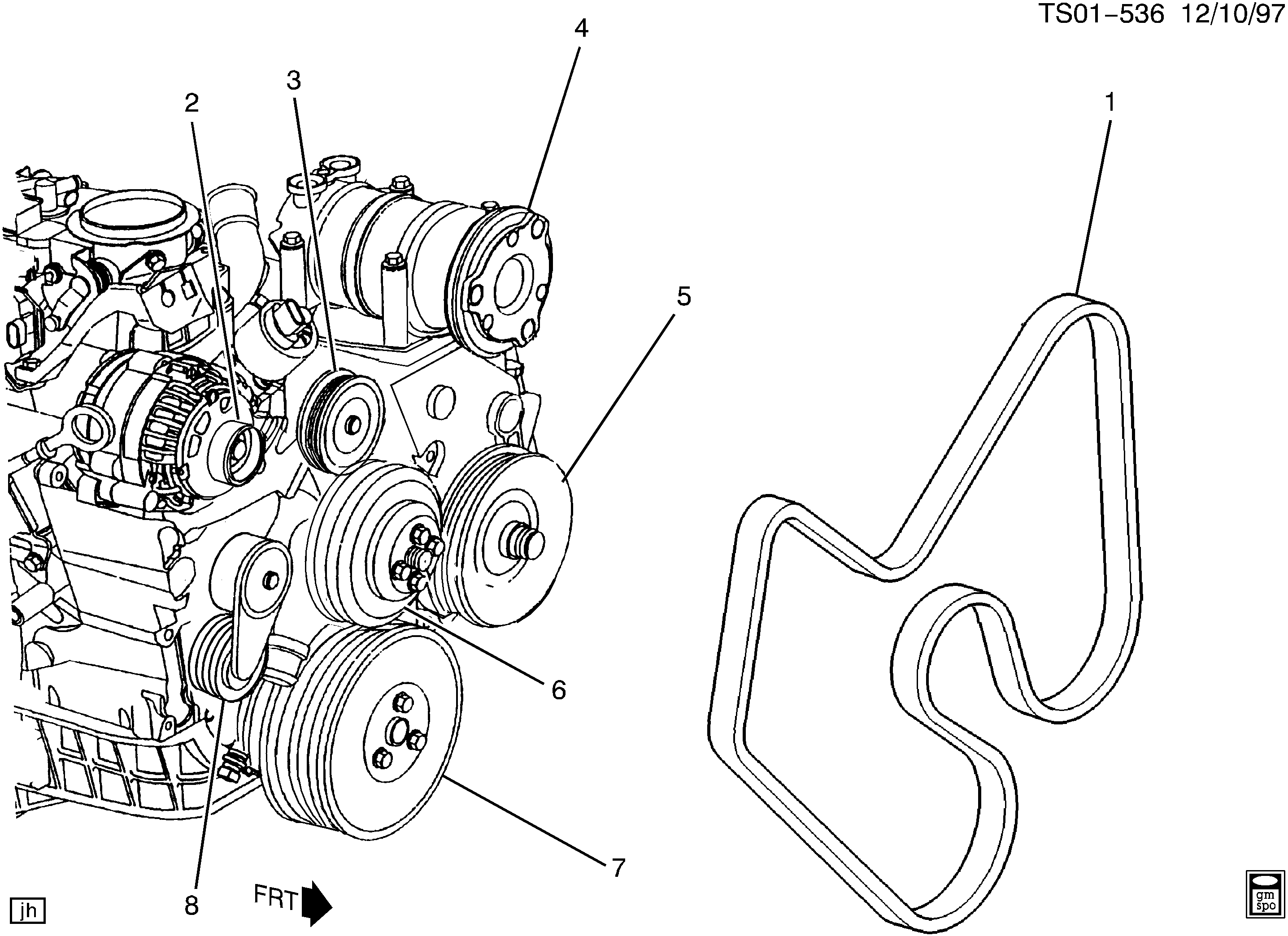 Chevrolet 12576453 - BELT,FAN & W/PMP & A/C CMPR & GEN & P/S PUMP(2415 MM)(CODE UYD,W avtolavka.club