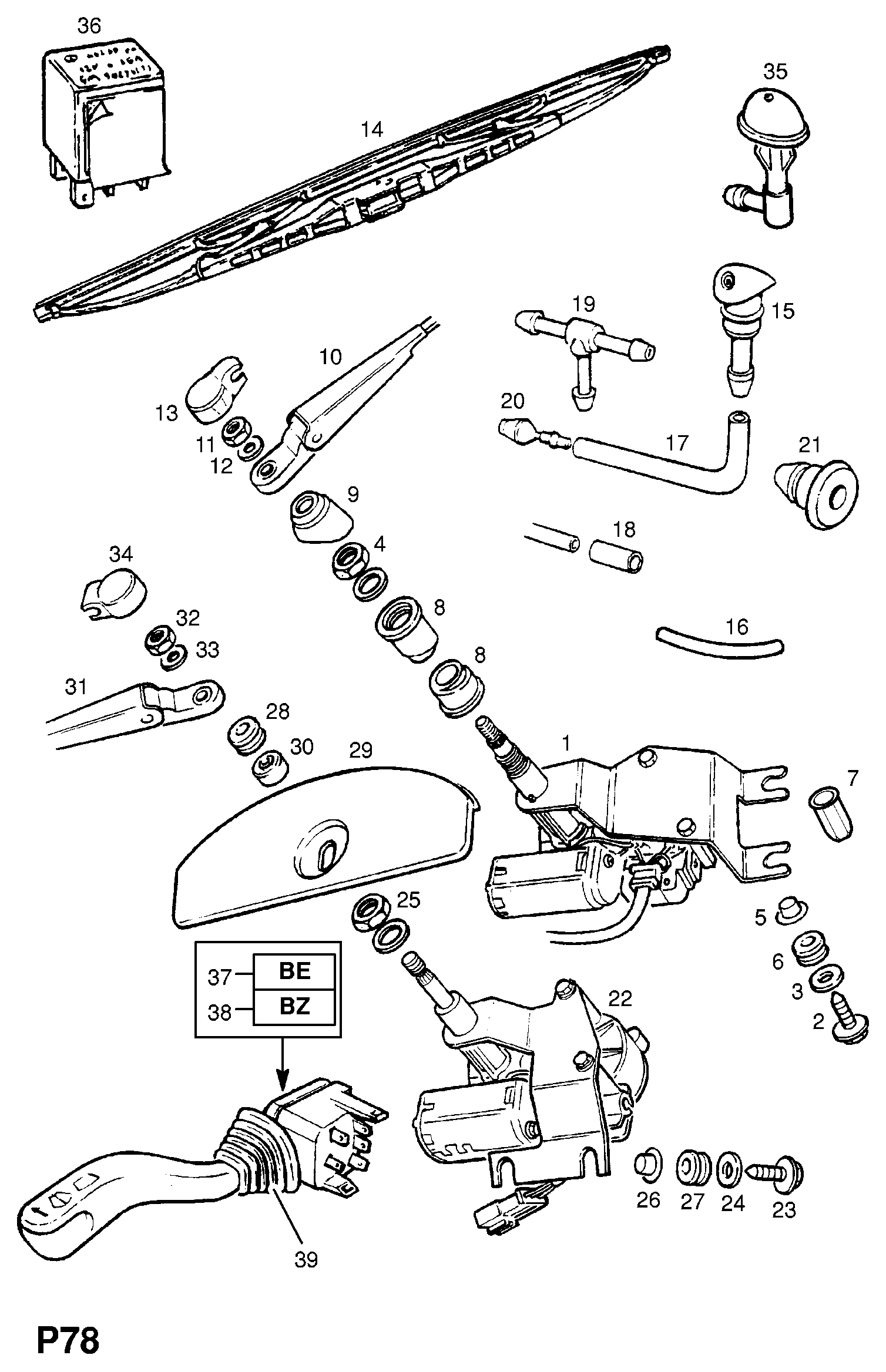 Opel 12 72 733 - Щітка склоочисника avtolavka.club