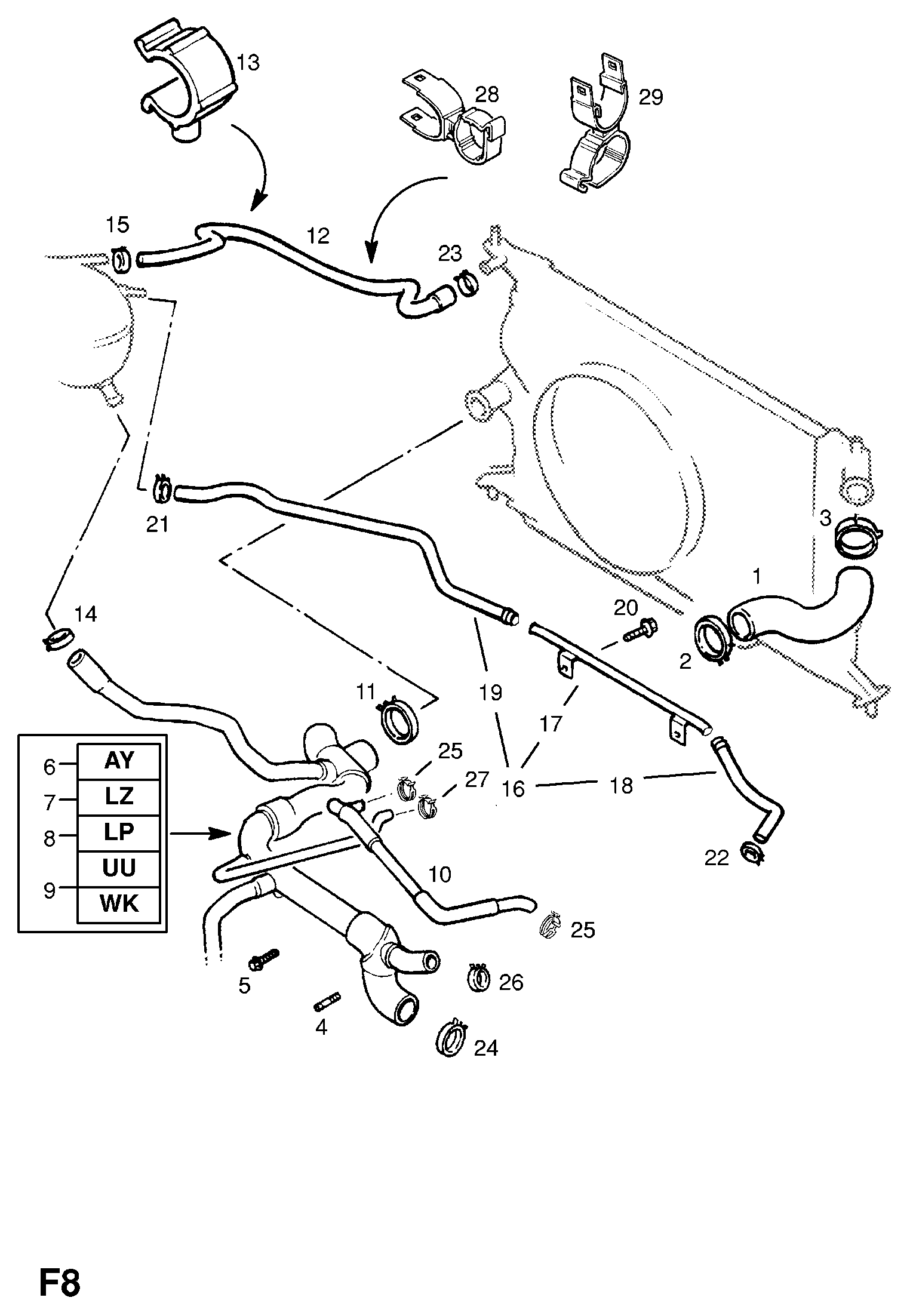 Opel 857430 - Шланг радіатора avtolavka.club