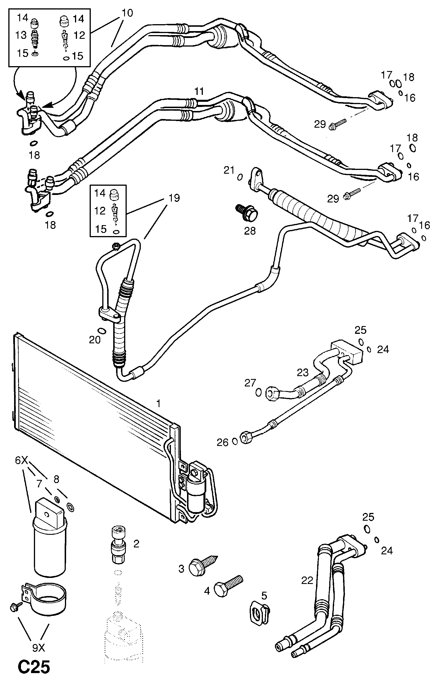 Vauxhall 16 18 114 - Конденсатор, кондиціонер avtolavka.club