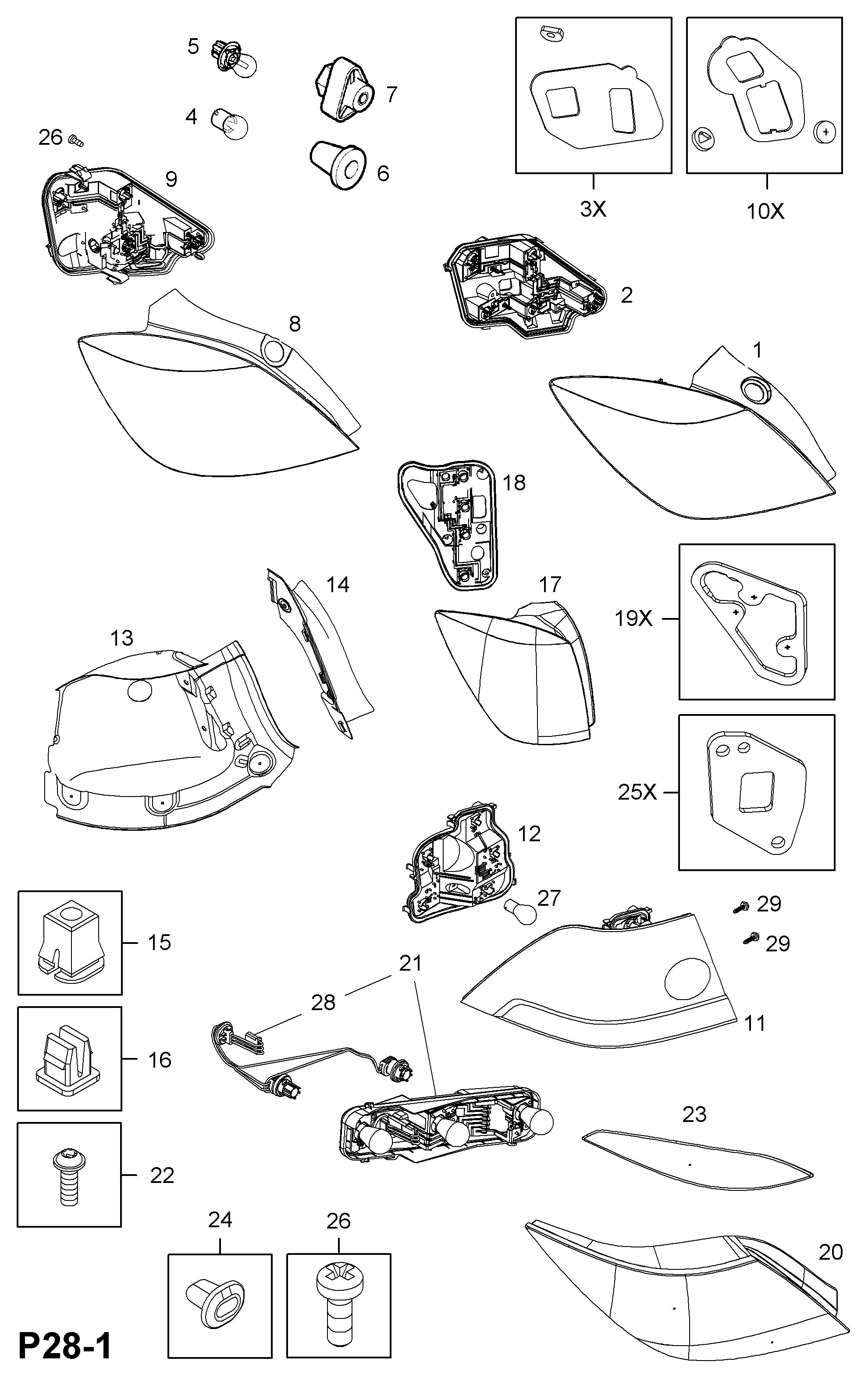 Vauxhall 1 222 112 - Задній ліхтар avtolavka.club