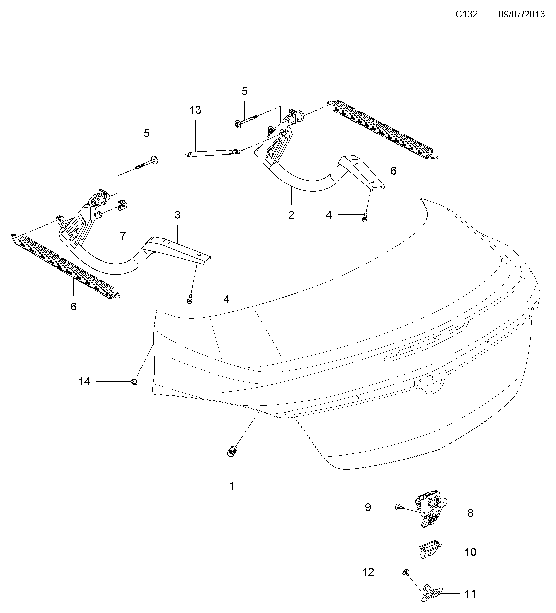 Vauxhall 176659 - Газова пружина, кришка багажник avtolavka.club