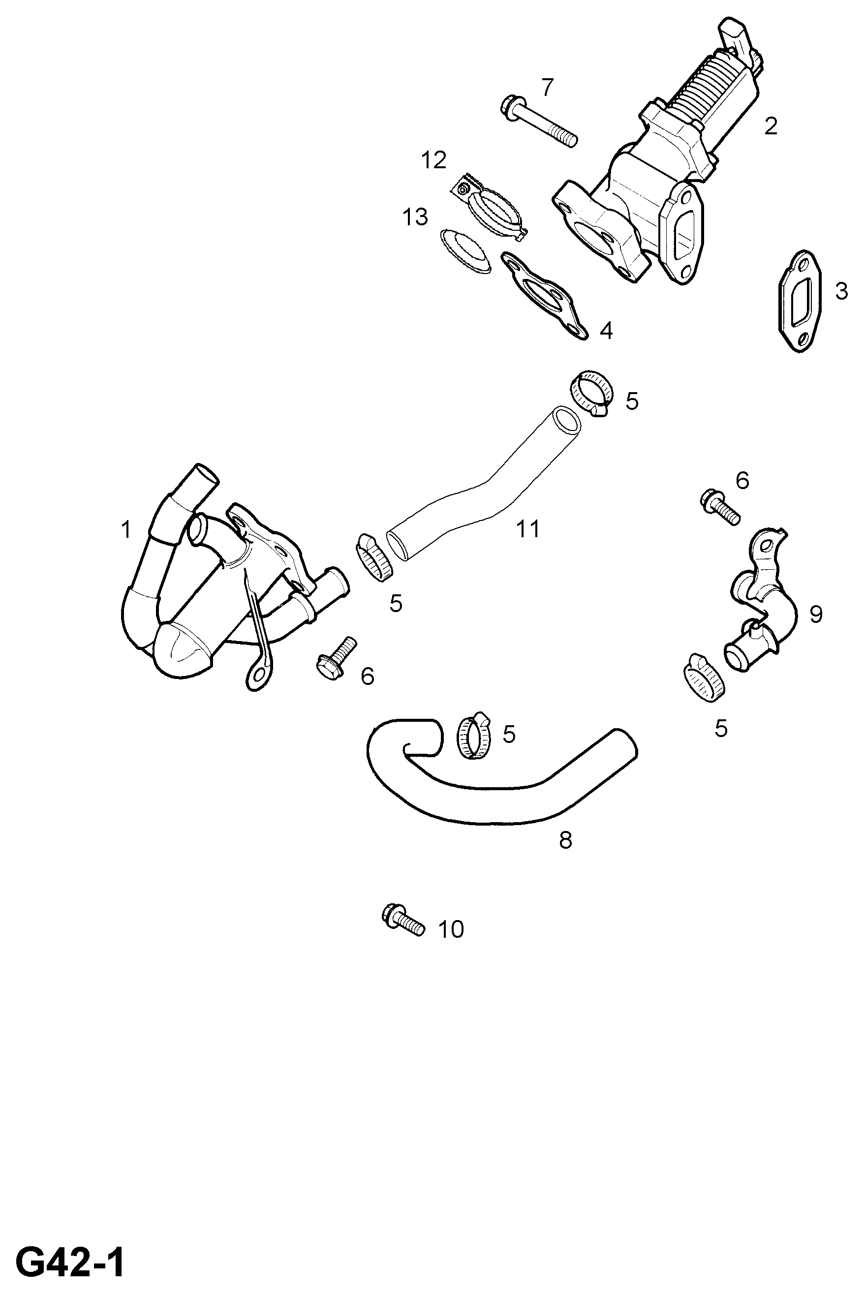 Opel 5851601 - Радіатор, рециркуляція ОГ avtolavka.club