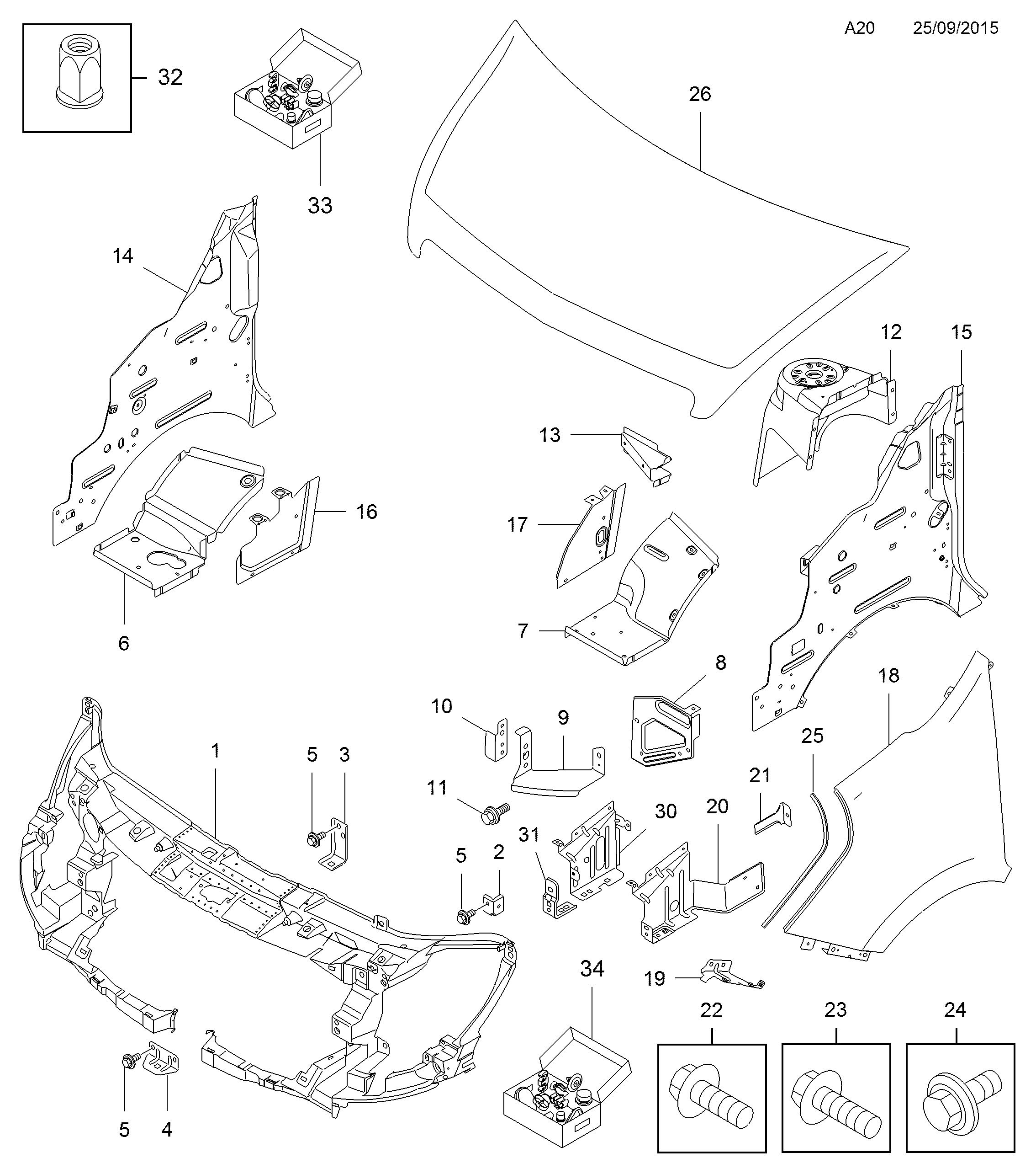 Opel 44 20 560 - Облицювання передка avtolavka.club