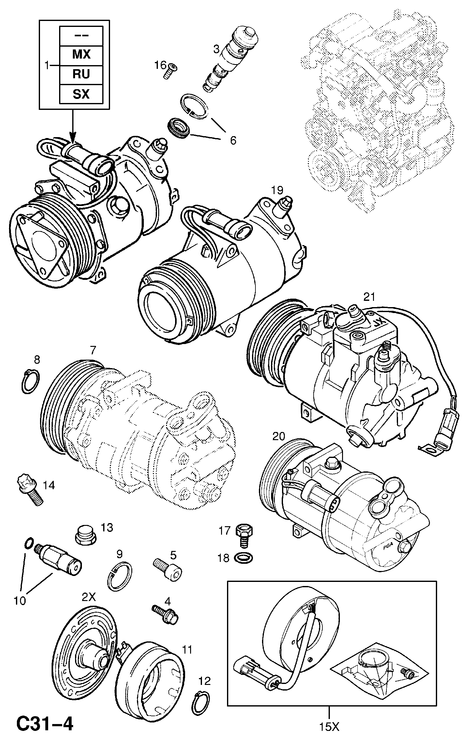 Vauxhall 68 54 027 - Компресор, кондиціонер avtolavka.club