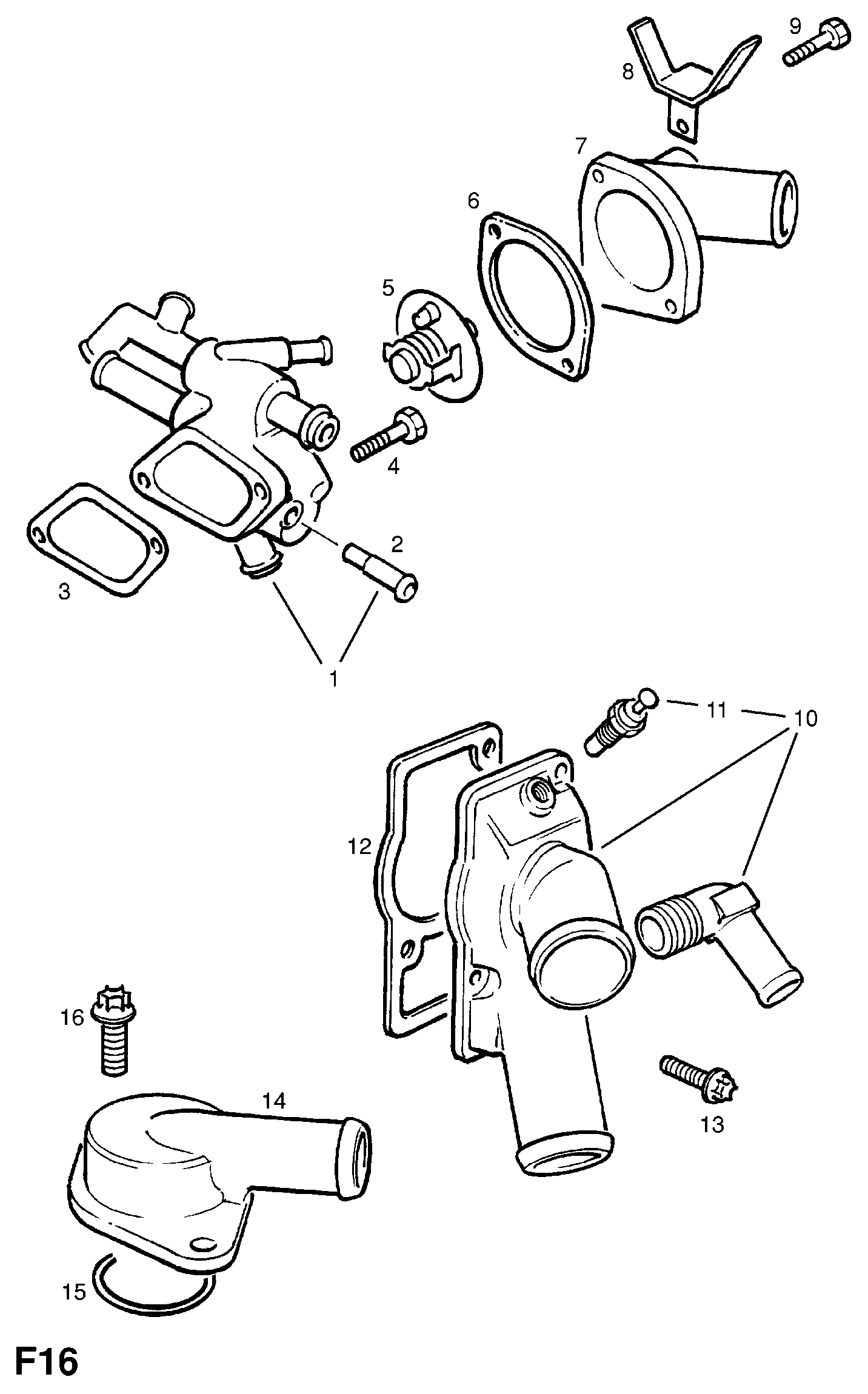 Vauxhall 13 38 087 - Термостат, охолоджуюча рідина avtolavka.club