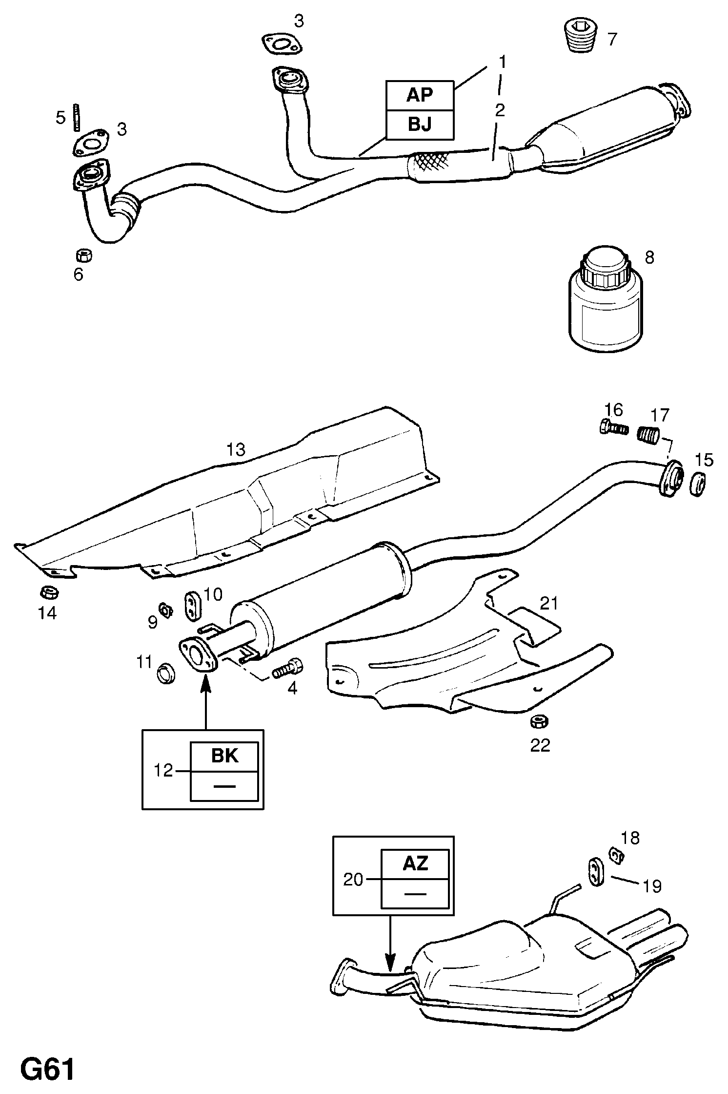 Opel 5852870 - Середній глушник вихлопних газів avtolavka.club