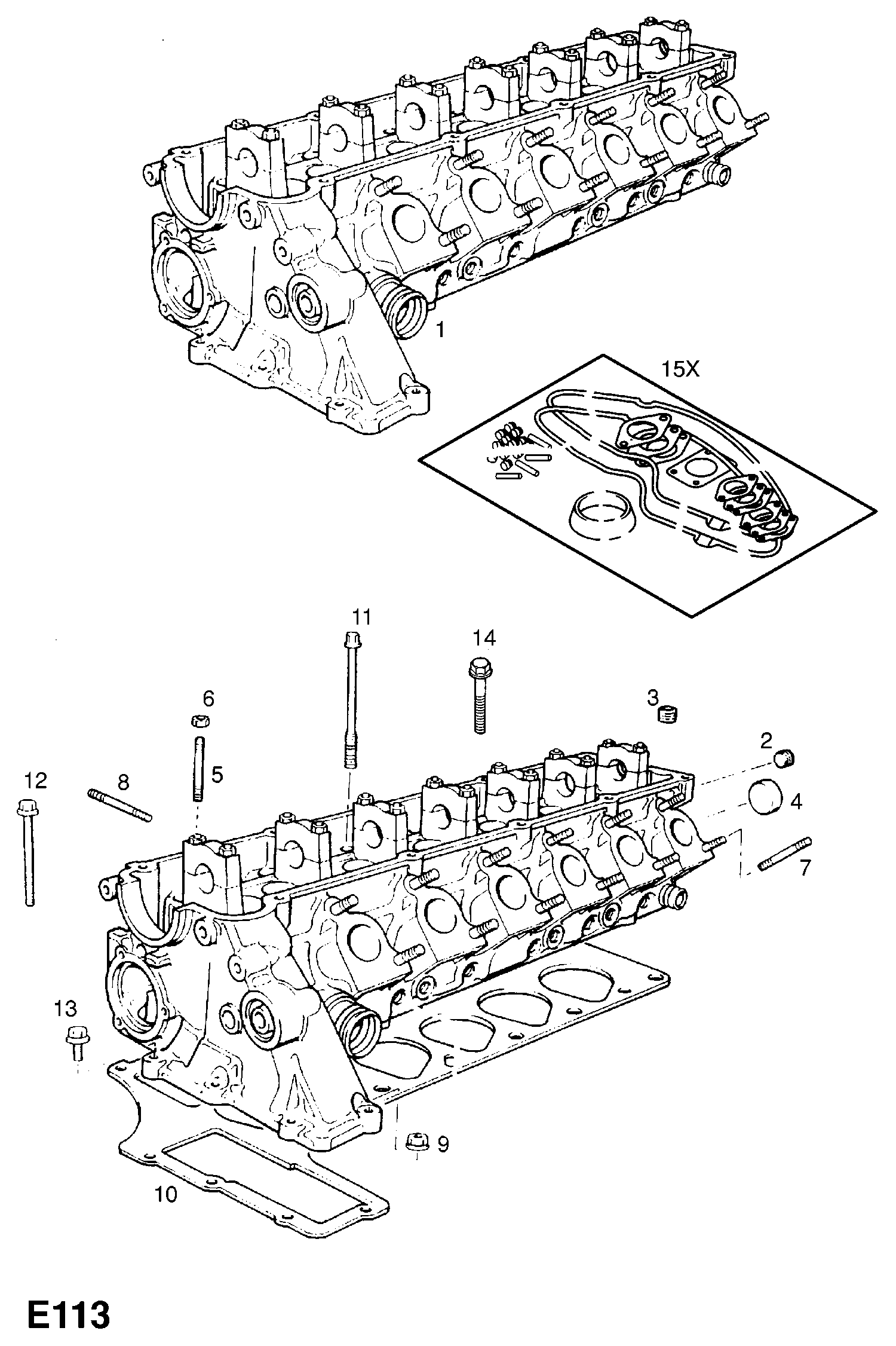 Vauxhall 607807 - Комплект прокладок, головка циліндра avtolavka.club