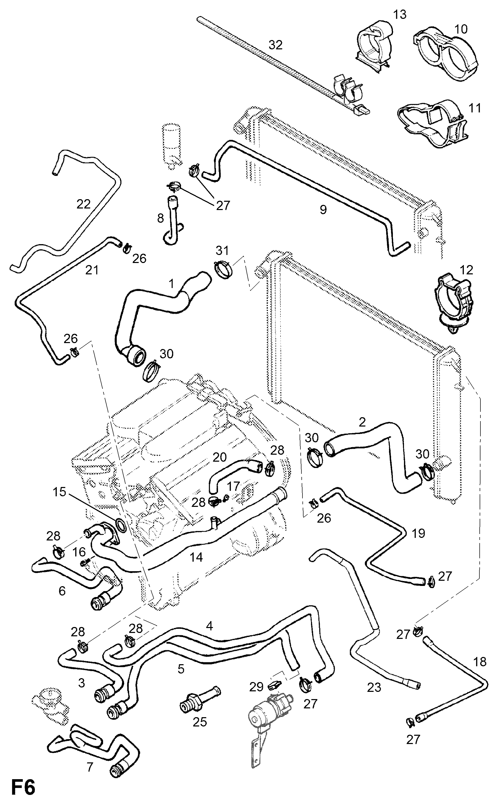 Vauxhall 13 36 192 - Шланг радіатора avtolavka.club